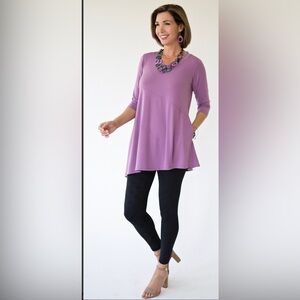 Aria Margaret V-Neck Tunic Lavender